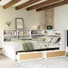 OKWISH Lit Banquette 140x200 cm, Lit Multifonction avec Voir les images du produit 2