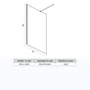 A diagram showing the dimensions of a shower screen, with a table of measurements below. Anteprima dell’immagine prodotto