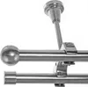Gardinenstange Ø 20mm Metall in Edelstahl Look 2-läufig Produktbild-Vorschau 1