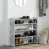 vidaXL Schuhregal Betongrau 80x25x81 cm Holzwerkstoff Produktbild-Vorschau 3