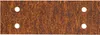 A rectangular piece of material with a textured, rust-like appearance and four circular holes punched through it. Produktbild-Vorschau