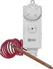 A white electronic thermostat with a red coiled cable and copper sensor. Podgląd zdjęcia produktu