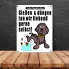 Gießen und düngen - Kein Hundeklo Schild in weiß Produktbild-Vorschau 4