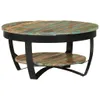 Tavolino con ripiano in legno massiccio antico 65x32 cm Anteprima dell’immagine prodotto 8