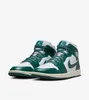 A pair of Nike Air Jordan 1 Mid Oxidized Green Sail White sneakers are shown against a white background. Anteprima dell’immagine prodotto