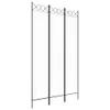 A black metal room divider with decorative circles at the top. Voir les images du produit