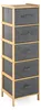 Bambus Regal mit 5 faltbaren Stoffkörben, 36,5 x 120 x 35 Produktbild-Vorschau 1