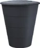 A dark grey, ribbed rain barrel with a lid, presented on a white background. Náhľad obrázku produktu