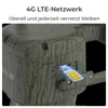 Close-up of a surveillance camera with a SIM card being inserted, highlighting its 4G LTE connectivity. Produktbild-Vorschau