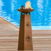 Deko-Säule Sonne" + Feuerschale aus Metall in Rost-Optik, Produktbild-Vorschau 5