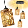 Lampada da tavolo a sospensione in rattan 3 fiamme lampada Anteprima dell’immagine prodotto 1