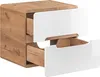 Badezimmerschrank 60 Cm Eiche Weiß Glänzend 2 Schubladen Produktbild-Vorschau 3