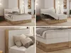 A collage of four images showing a boxspring bed with storage. Náhled obrázku produktu