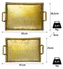 zestaw 2 metalowych tac dekoracyjnych w kolorze antycznego Podgląd zdjęcia produktu 3