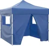 vidaXL Tenda pieghevole 3x3 m blu 4 pareti laterali Anteprima dell’immagine prodotto 8