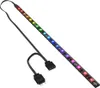 A black LED strip with multiple colored lights and a black cable with connectors. Podgląd zdjęcia produktu