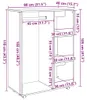 vidaXL Věšák na oblečení vzhled starého dřeva 80x40x110 cm Náhled obrázku produktu 8
