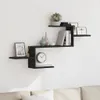 vidaXL Scaffale a muro nero effetto rovere 104x15x49 cm Anteprima dell’immagine prodotto 2