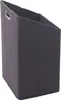 A dark gray fabric laundry hamper with a slanted opening and a metal handle on one side, shown against a white background. Podgląd zdjęcia produktu