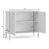 AX LIVING Kommode Grau Irelis 105 cm Schwarz Griffe Modern Produktbild-Vorschau 3