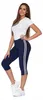 Leggings 3/4 Donna Lampasse Alto Stato Opaco Piacevolmente Anteprima dell’immagine prodotto 4