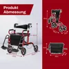 COSTWAY 2 in 1 sedia a rotelle e rollator pieghevole e Anteprima dell’immagine prodotto 2