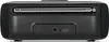 The back of a black portable Bluetooth speaker with a radio antenna extended. Produktbild-Vorschau