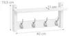 Relaxdays Wandgarderobe, 2er Set, je 4 Doppelhaken, HxBxT: Produktbild-Vorschau 4