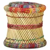 Tabourets avec détails chindi lot de 2 multicolore bambou Voir les images du produit 6