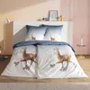 Estella Mako-Satin Bettwäsche 135x200 City Lama Sterne blau Produktbild-Vorschau 7
