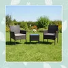 Sada zahradního nábytku Relaxdays, 3dílná ratanová sedací Náhled obrázku produktu 2
