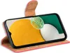 A red flip case for a smartphone is shown open, displaying the phone's screen. Produktbild-Vorschau