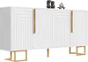 Sideboard Weiß Gold 152x40x75 cm - Moderne Anrichte mit Produktbild-Vorschau 14