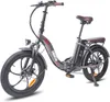 A studio shot of a gray electric bicycle against a white background. Produktbild-Vorschau