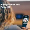 A person holding a smartphone displaying the Face ID setup screen. Produktbild-Vorschau