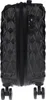 A black suitcase with a geometric pattern and a TSA lock is shown from the side. Produktbild-Vorschau