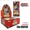 A Yu-Gi-Oh! Retro Pack 2 Booster Display and a single booster pack are shown against a white background. Text overlays provide product details. Produktbild-Vorschau