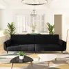 vidaXL Schlafsofa 2-Sitzer mit 2 Kissen Schwarz Samt Produktbild-Vorschau 9