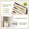 Flieks Kommode Wohnzimmerschrank Rattan mit 3 Schubladen Produktbild-Vorschau 6