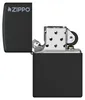 Zippo aansteker, zwart, mat, met logo. Modelnummer: Productafbeelding-voorbeeld 4