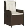 A single brown poly rattan garden chair with cream cushions, shown against a white background. Podgląd zdjęcia produktu