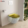 LAVITA Wand-WC Sofi Slim Checked Gold | HŠnge Toilette | Produktbild-Vorschau 7