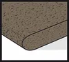A close-up view of the edge of a brown carpet or rug with a textured surface. Voir les images du produit