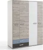A modern wardrobe with a combination of wood-effect and white doors and drawers. Produktbild-Vorschau