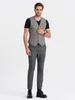 Ombre Clothing Pánská společenská vesta Biralei šedá S Náhled obrázku produktu 4