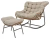 home24 Gartensessel mit Fußhocker - Stahl / Webstoff - Grau Produktbild-Vorschau 1