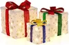 COSTWAY set di 3 scatole regalo a LED, scatola natalizia Anteprima dell’immagine prodotto 1
