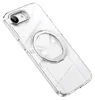 A clear phone case with a silver ring on a white background. Produktbild-Vorschau