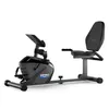 A black and gray recumbent exercise bike against a white background. Produktbild-Vorschau