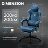 Silla de juego ergonómica con soporte lumbar, tapizada en Vista previa de la imagen del producto 3